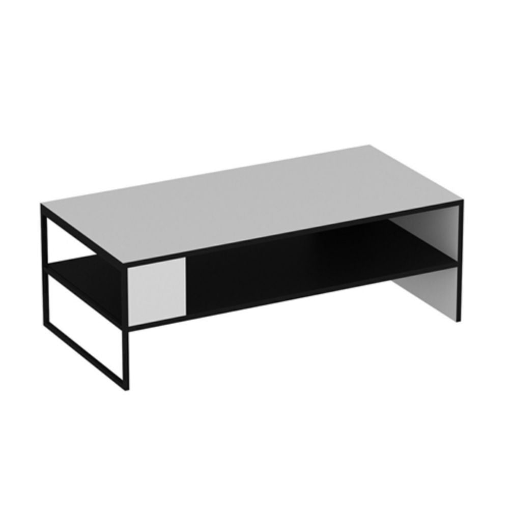 Mesa de centro rectangular Concord blanco y negro