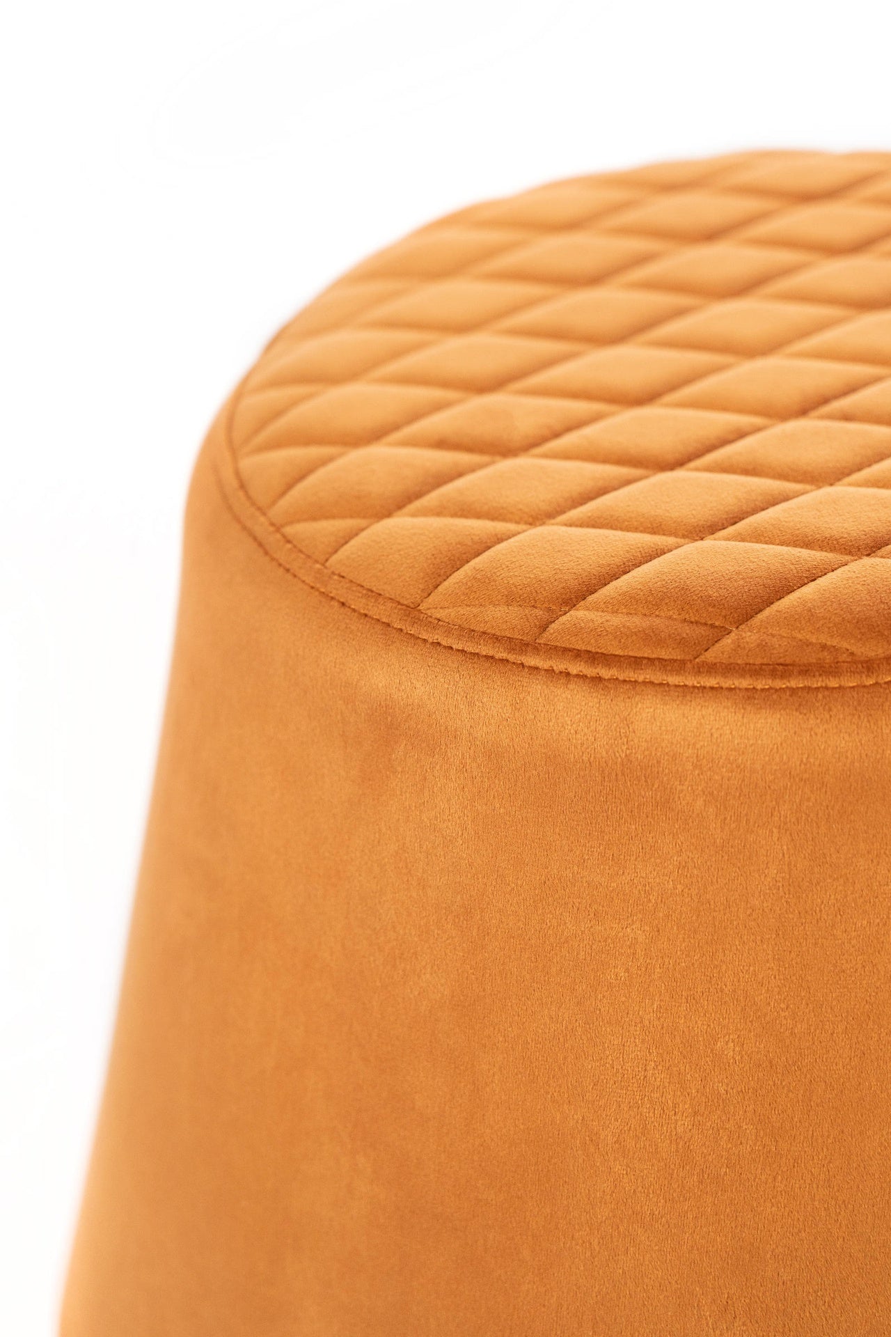 Puf de terciopelo metálico naranja 46,5 x 46,5 xh 33 cm
