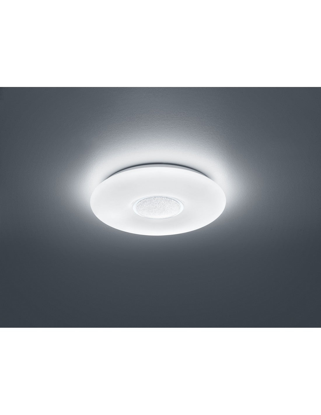 Lámpara de techo LED moderna regulable Akina Ø41 cm blanco Trio Lighting