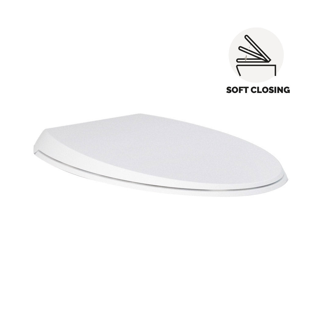 Asiento de inodoro Cloud con cierre suave - Blanco mate