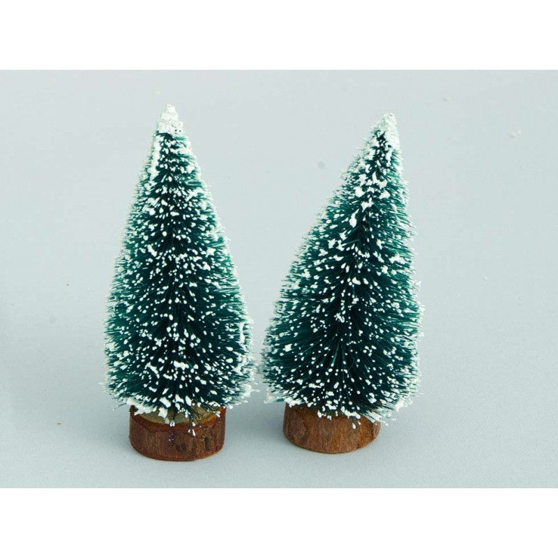 Juego de dos árboles de Navidad para decoración de belén, 10 cm