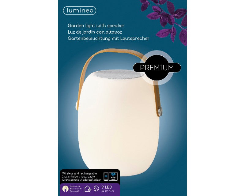 Altavoz LED de exterior blanco cálido