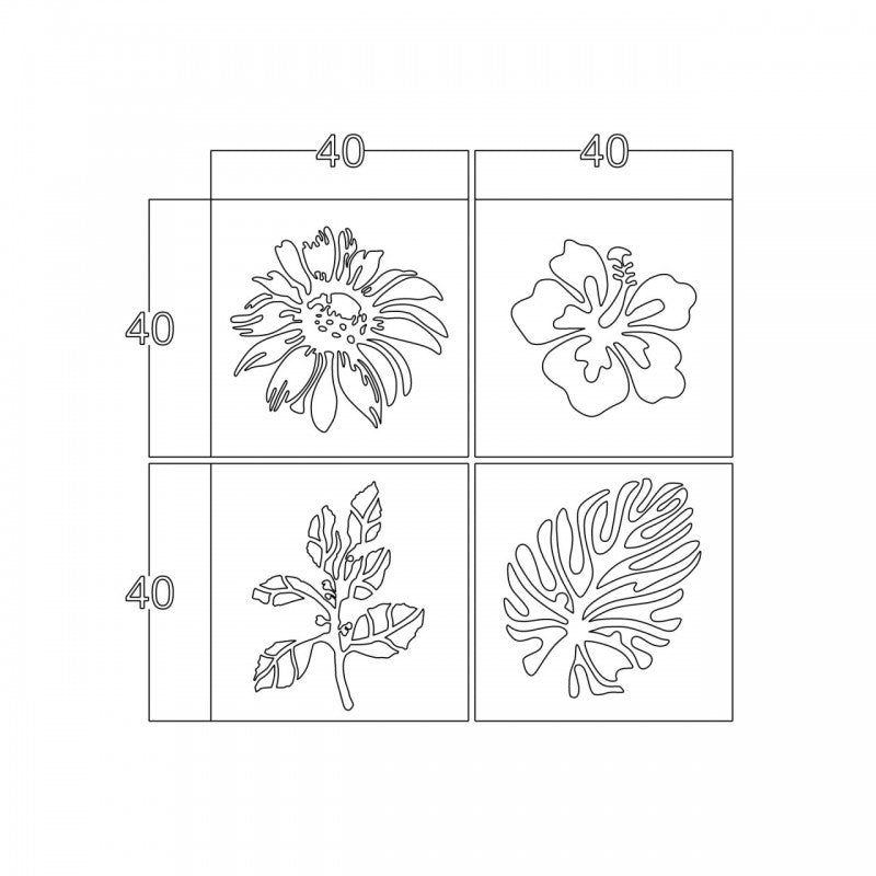 Decoración de pared abstracta negra 40 x 40 x 4 cm