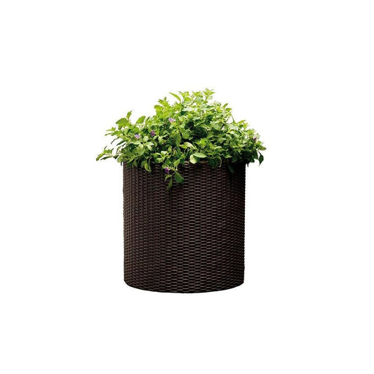 Vaso da giardino tondo marrone 36 x 37,3 cm