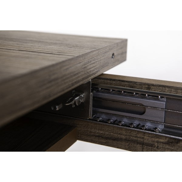 Tavolo allungabile in legno con gambe in ferro nere, 180/240 cm Rovere