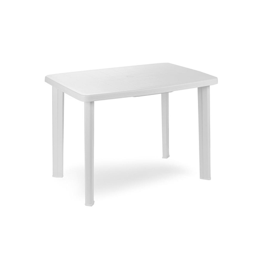 Tavolo rettangolare Bianco in PVC con Angoli Arrotondati - 101x68x73 cm