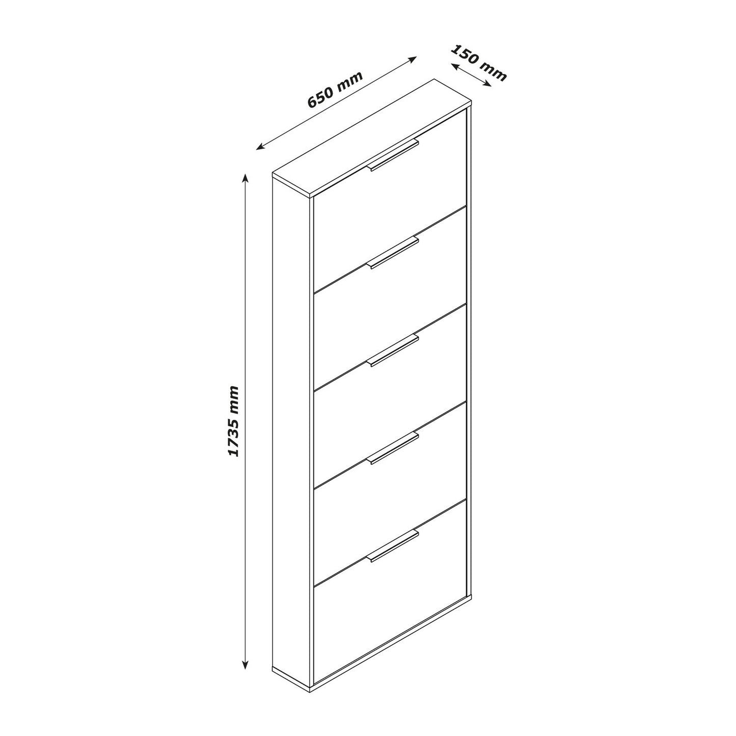 Scarpiera con 5 ribalte - Organizza le tue scarpe e risparmia spazio