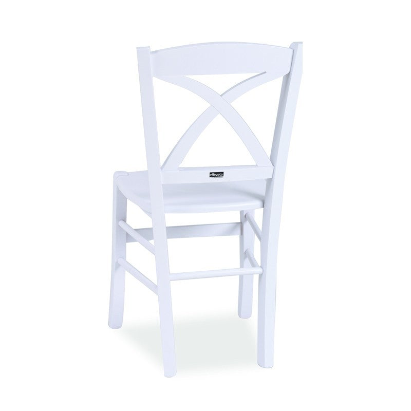 Silla de madera de haya blanca con asiento de contrachapado 45x45xh.89 cm
