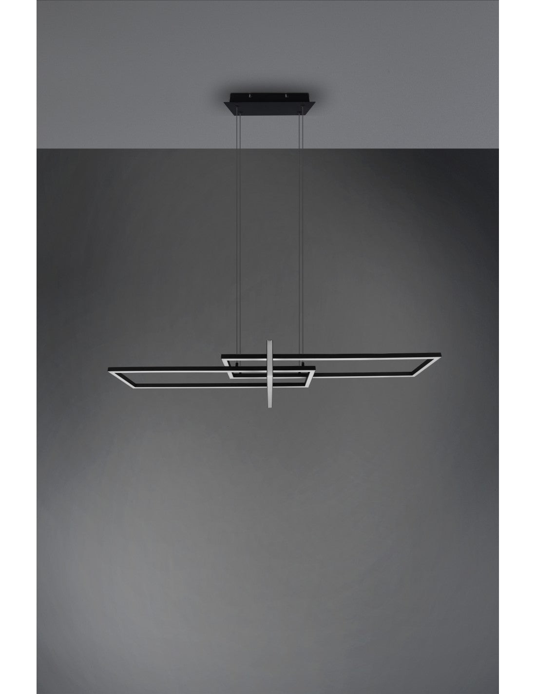 Salinas Suspensión 3 LEDs Rectángulo 34w Negro L110 cm Regulable Trio Lighting