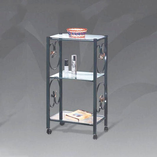 Carro mueble TV de hierro negro 45x35xh.80 cm hecho a mano en Italia