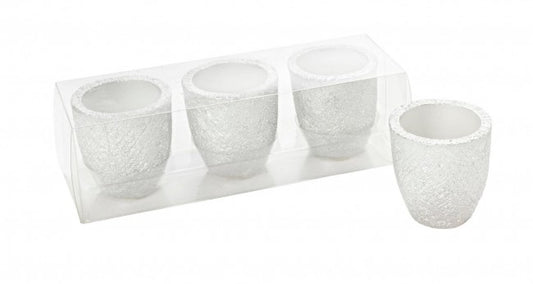 Paquete de 9 portavelas plateados de 3 farolillos