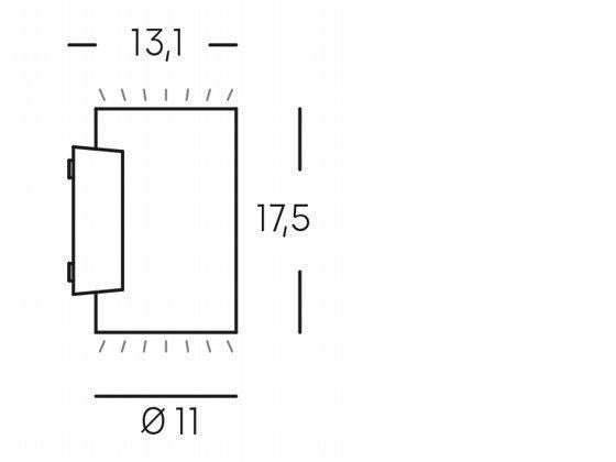 Aplique led 10W+10W 3000K grafito show line