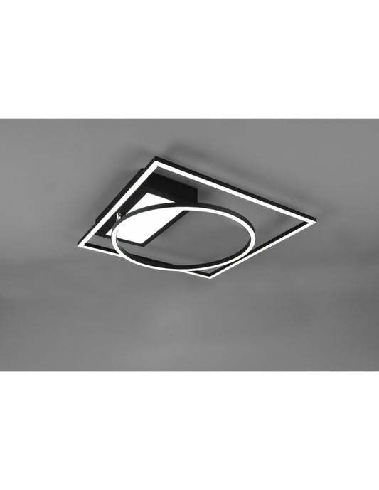 Downey Plafón Led 34w Negro L64 cm Regulable Trio Lighting