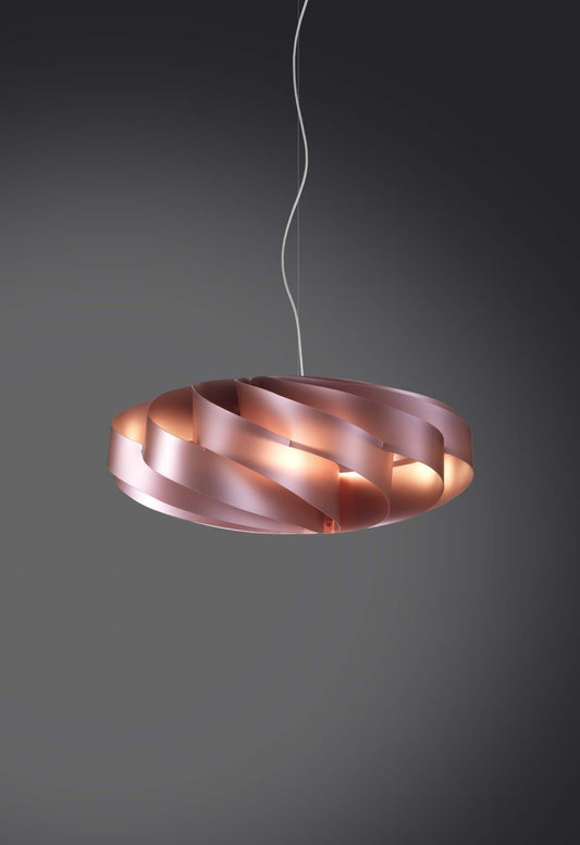 Lámpara colgante plana con 3 luces rosas 70x70xh.34 cm