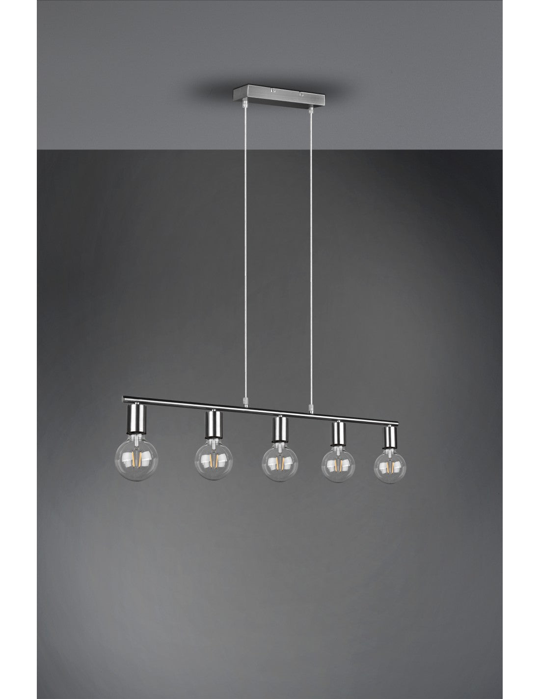 Lámpara colgante 5xE27 Vannes Níquel L82 cm Trio Lighting