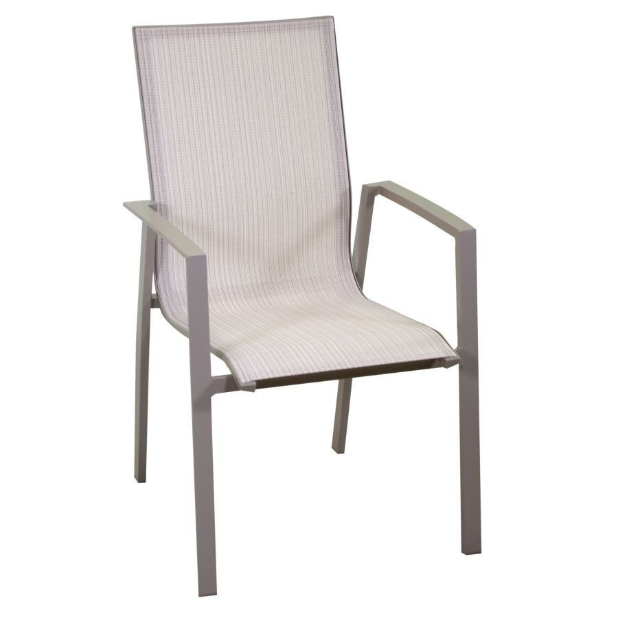 Sillón Cleveland de aluminio gris tórtola mate y textline