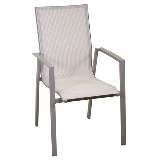 Sillón Cleveland de aluminio gris tórtola mate y textline