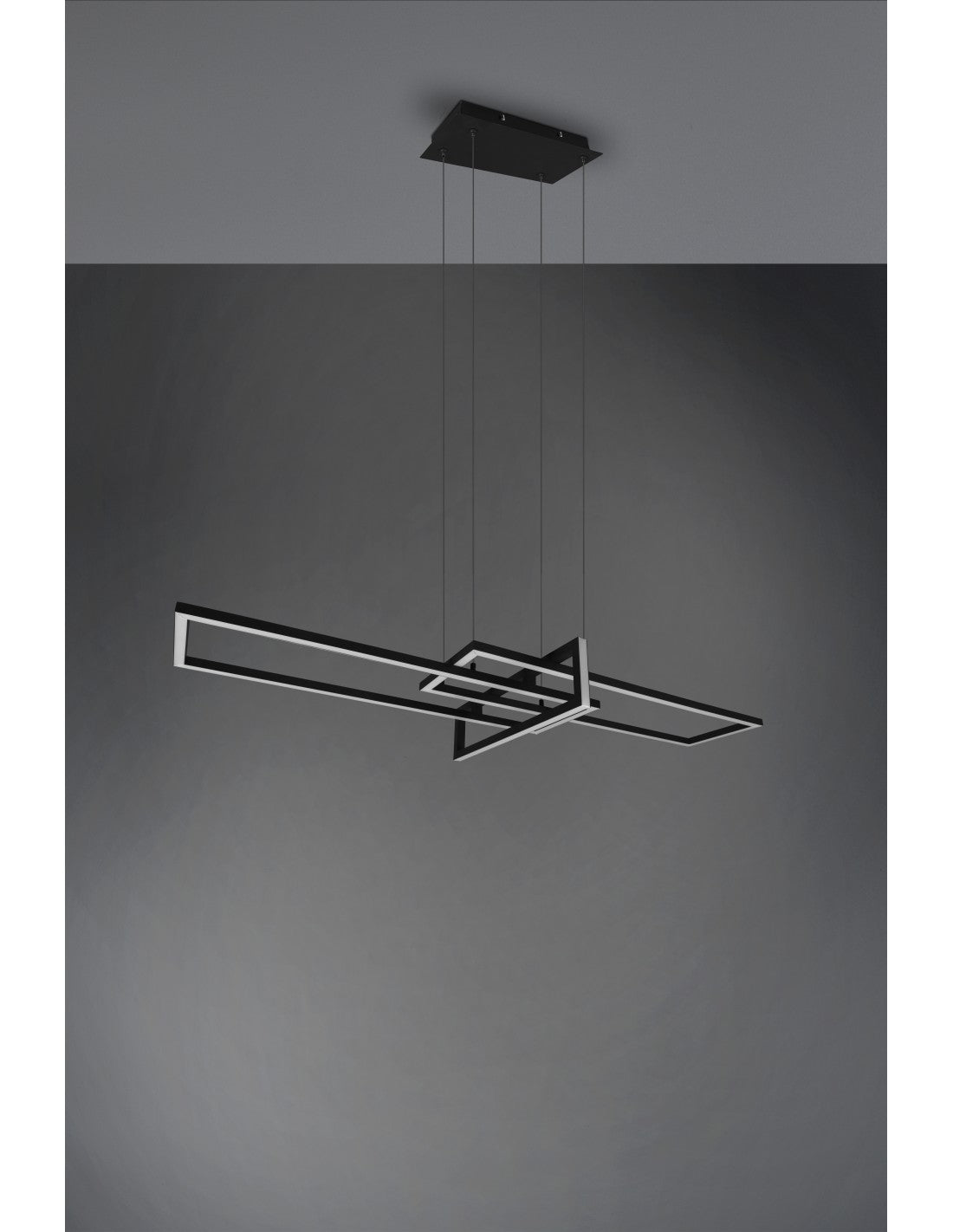 Salinas Suspensión 3 LEDs Rectángulo 34w Negro L110 cm Regulable Trio Lighting