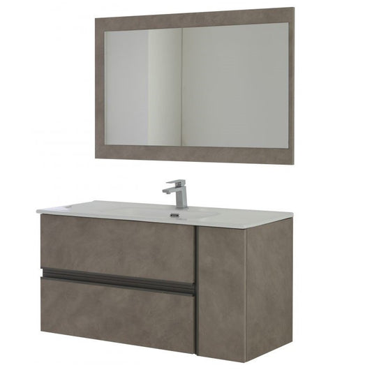 Composición de baño color fresno con dos cajones y una puerta 110x46x h57 cm