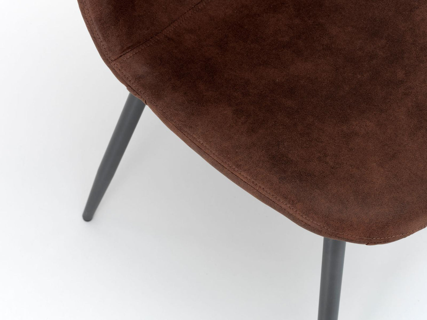 4x Silla de piel sintética con asiento marrón 44x50x84 cm