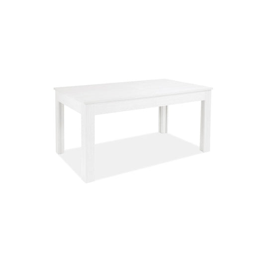 Mesa extensible en melamina fresno blanco 160-320x90 cm