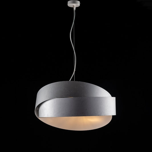 Lámpara colgante de hierro blanco plateado con dos luces 46x h22 cm