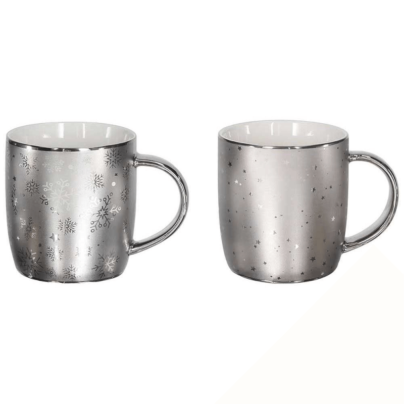 Taza Redonda 370 Cc Toda Plata Porcelana Plata
