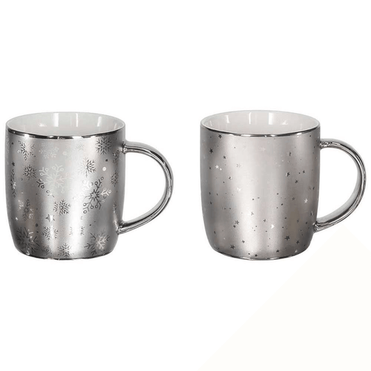 Taza Redonda 370 Cc Toda Plata Porcelana Plata