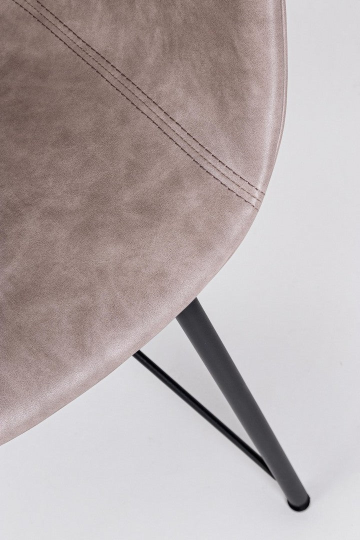 Silla Warhol vintage símil piel beige 59 x 54,5 x 80 cm