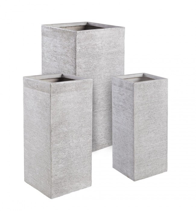 Juego de 3 jarrones altos Graffiti QU blancos