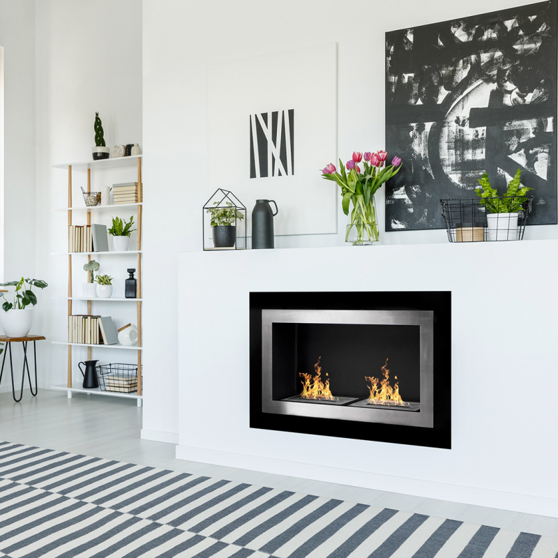 DIVINA FIRE Chimenea de bioetanol biochimenea empotrable de pared PECHINO L90 x H55 x P17
