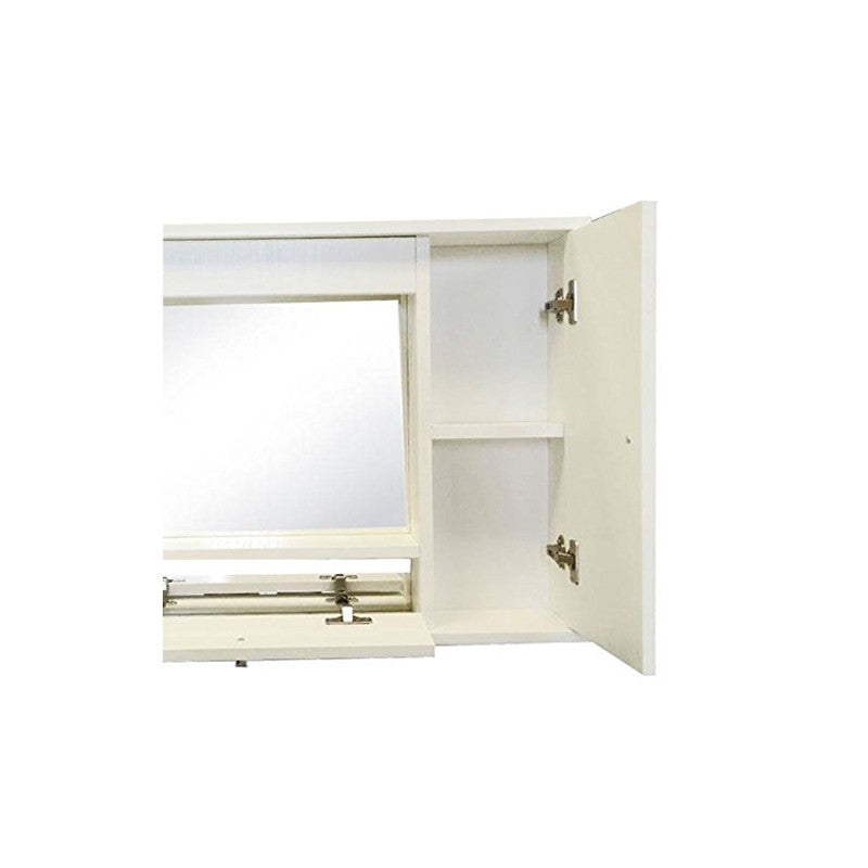 Mueble de baño con espejo de fresno blanco con 1 puerta oscilobatiente h.61x73x14 cm
