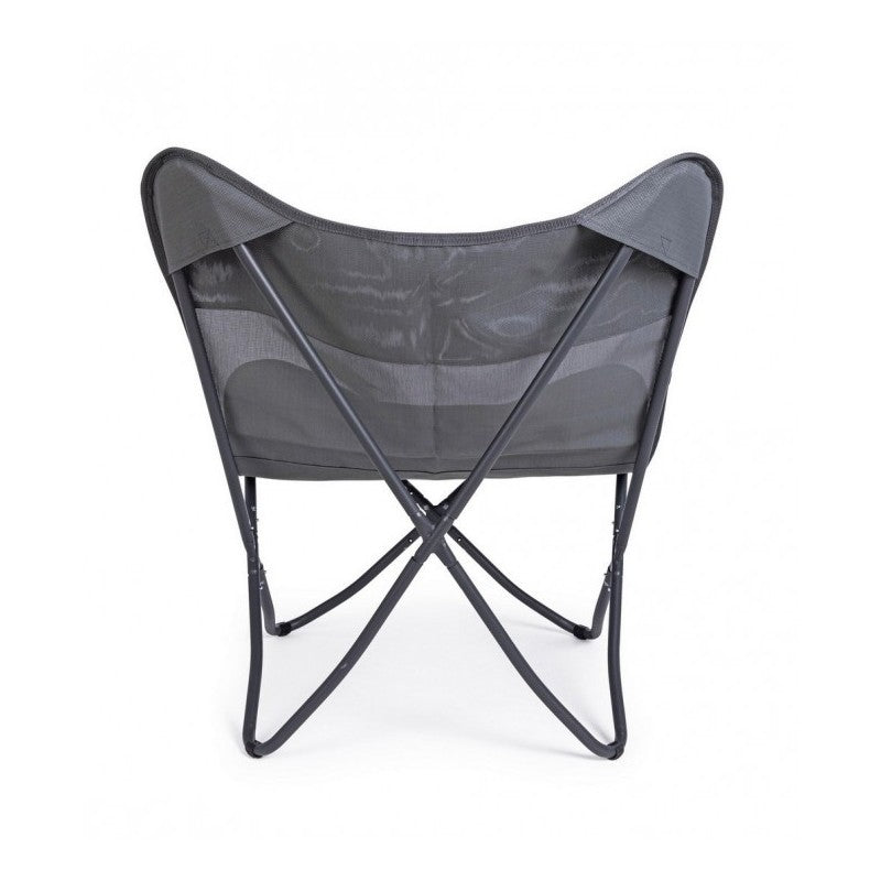 Sillón camping mariposa Gabicce gris 77,5x81x89h cm