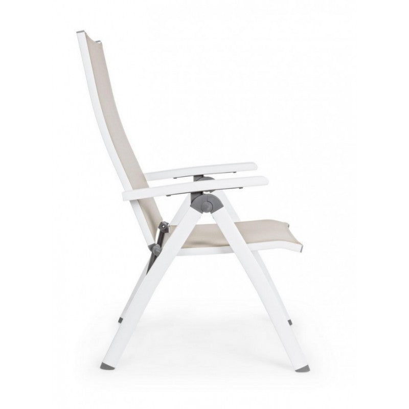 CRUISE Sillón plegable de exterior blanco 59x71x h 113 cm