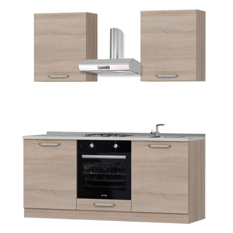 Cocina Krant roble 180cm con electrodomésticos