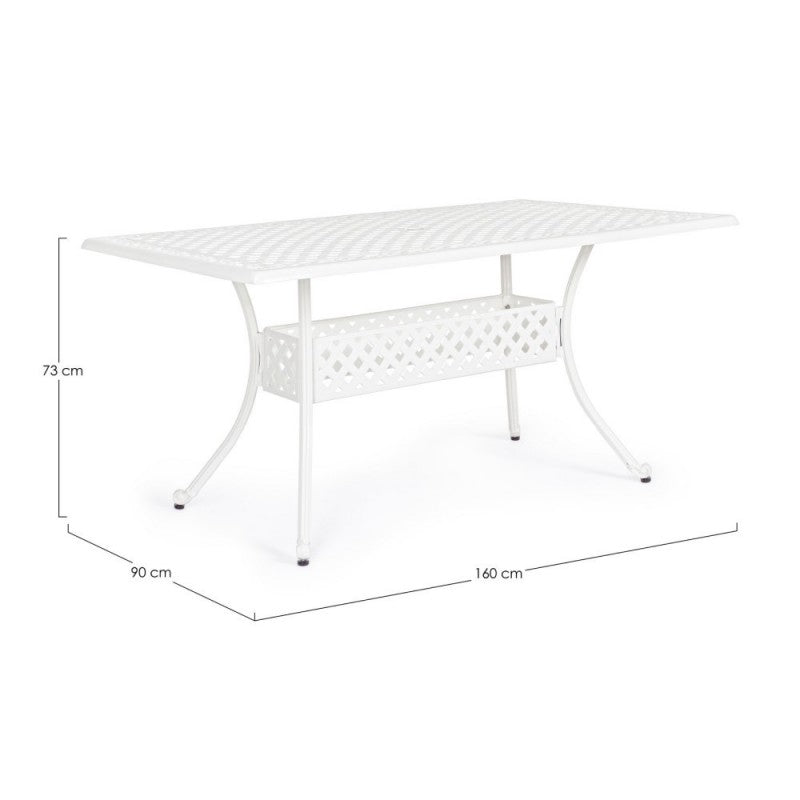 Mesa exterior rectangular Ivrea blanca 90 x 160 cm