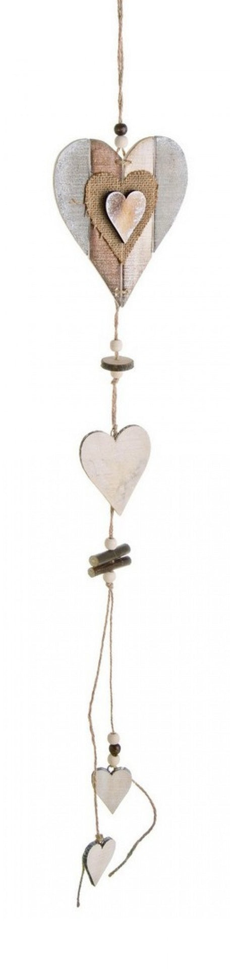 12x Corazón a rayas de hilo