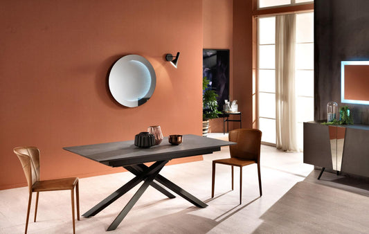 Mesa extensible 170/270x90 cm gris oscuro