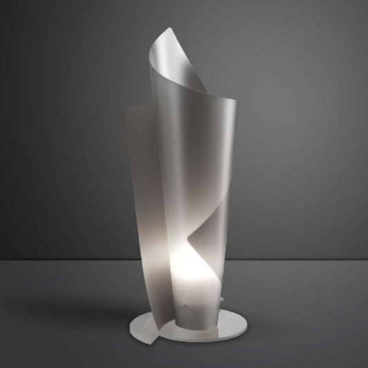 Lámpara de mesa en Polilux VELA Plata diámetro 19 x h50 cm