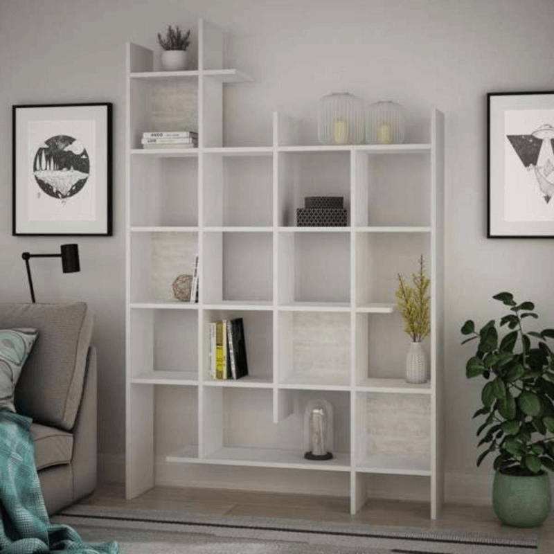 Librería Manco blanca 6 estantes 122x25,5x188H