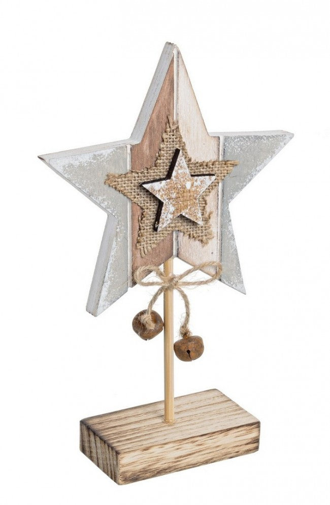 6x Estrella con soporte a rayas