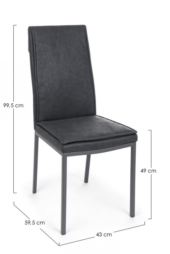 4x Silla Sofie Pu Antracita