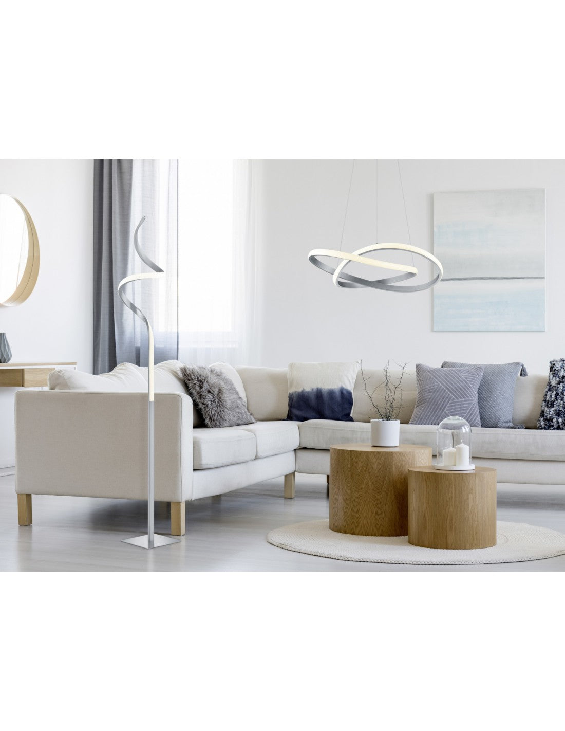 Lámpara de Suspensión Moderna Níquel Regulable LED 27W Ø60 cm Trio Lighting