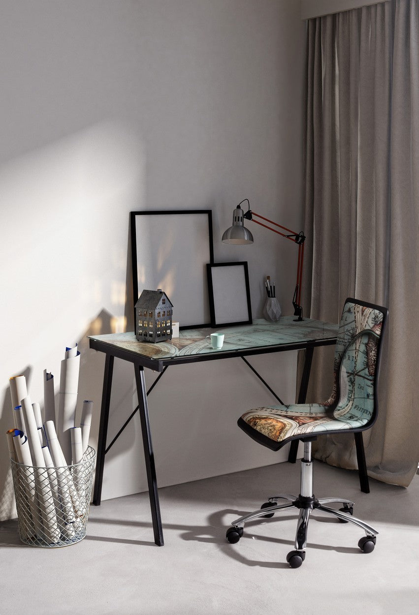 Silla de oficina Young Gulliver de acero ecopiel