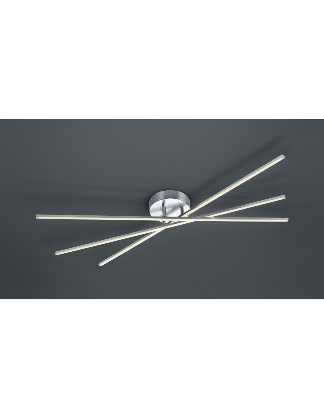 Tiriac Lámpara de techo moderna 3 varillas LED de níquel L100 cm Trio Lighting