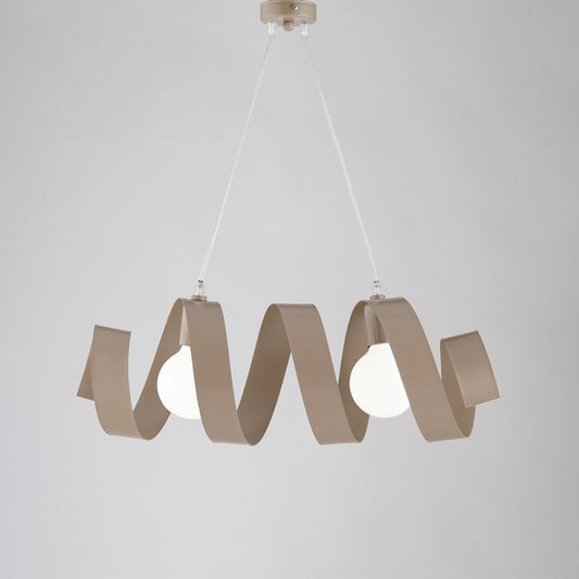 Lámpara colgante moderna de hierro con dos luces, Tortora 54x h20 cm