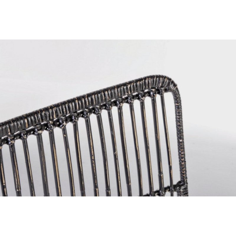 Silla de estilo moderno en acero y kubu Negro LUCILA 45x55x h85 cm