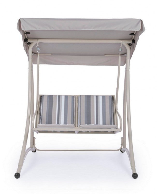 Columpio biplaza acero Marfil GRELY 145x120x h185 cm