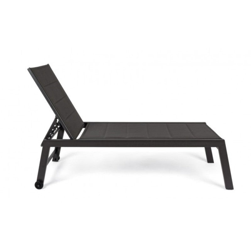 Tumbona alta de aluminio con ruedas Hilde antracita 32h cm