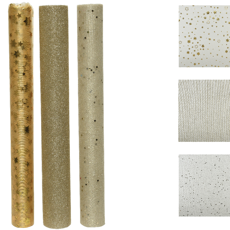 Rollo de tela decorativa de poliéster con estampados surtidos L200xP35 cm